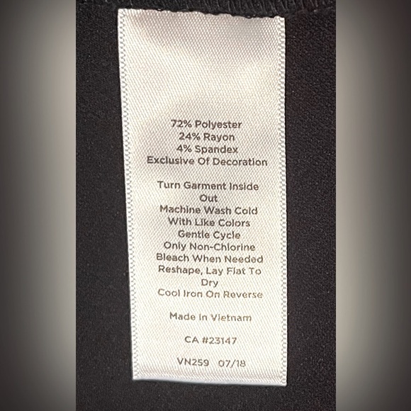 SOLD Talbots Dress Sz 8P Black Texture Dot Fit Flare 3/4 Sleeves Preppy Career - Picture 12 of 13